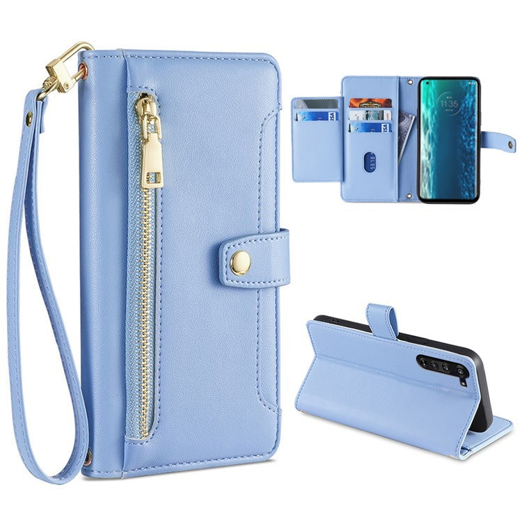 Sheep Texture Cross-body Zipper Wallet Leather Phone Case, For LG Velvet, For Motorola Edge, For Motorola Moto G72 4G, For Motorola Edge X30
