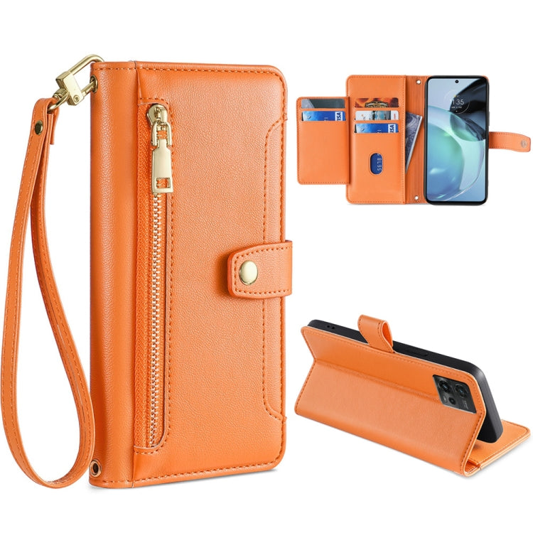 Sheep Texture Cross-body Zipper Wallet Leather Phone Case, For LG Velvet, For Motorola Edge, For Motorola Moto G72 4G, For Motorola Edge X30