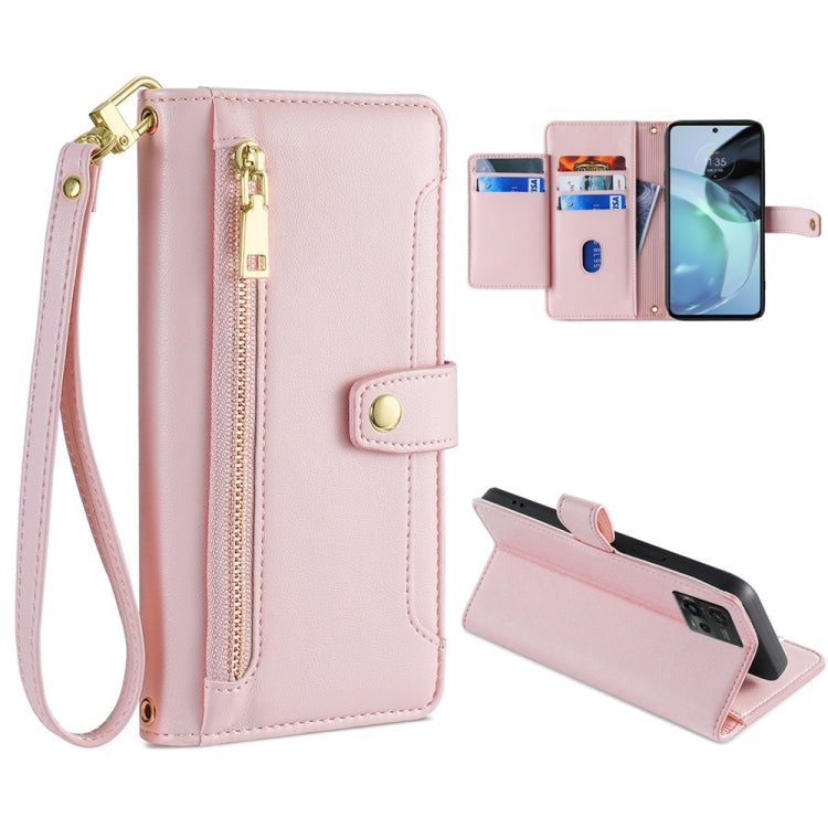 Sheep Texture Cross-body Zipper Wallet Leather Phone Case, For LG Velvet, For Motorola Edge, For Motorola Moto G72 4G, For Motorola Edge X30