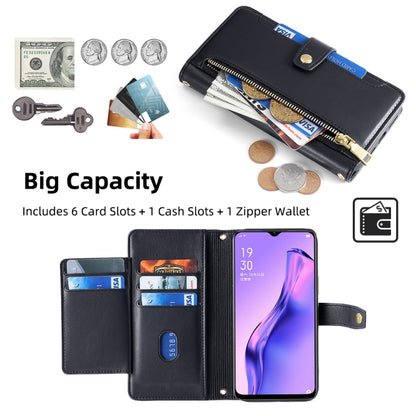 Sheep Texture Cross-body Zipper Wallet Leather Phone Case, For OPPO A8 / A31 2020, For OPPO A54 5G, For OPPO A58 5G, For OPPO Reno9 Pro+ 5G
