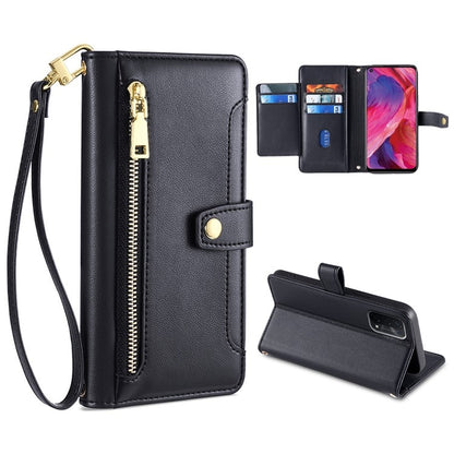 Sheep Texture Cross-body Zipper Wallet Leather Phone Case, For OPPO A8 / A31 2020, For OPPO A54 5G, For OPPO A58 5G, For OPPO Reno9 Pro+ 5G