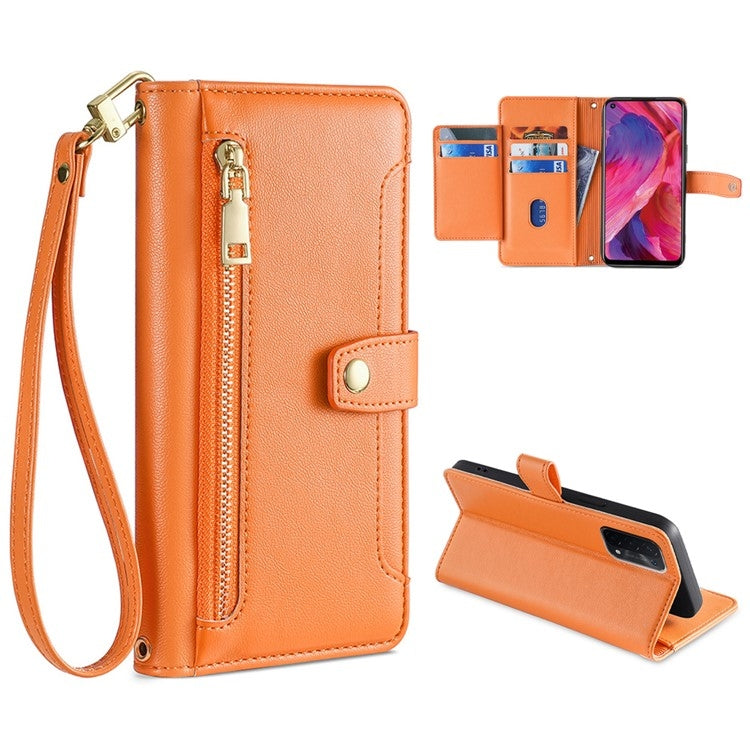 Sheep Texture Cross-body Zipper Wallet Leather Phone Case, For OPPO A8 / A31 2020, For OPPO A54 5G, For OPPO A58 5G, For OPPO Reno9 Pro+ 5G