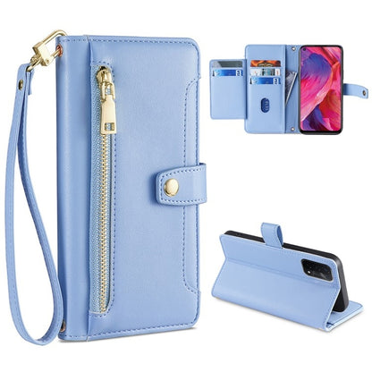 Sheep Texture Cross-body Zipper Wallet Leather Phone Case, For OPPO A8 / A31 2020, For OPPO A54 5G, For OPPO A58 5G, For OPPO Reno9 Pro+ 5G