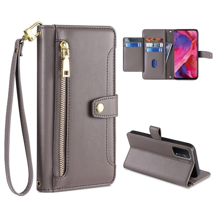 Sheep Texture Cross-body Zipper Wallet Leather Phone Case, For OPPO A8 / A31 2020, For OPPO A54 5G, For OPPO A58 5G, For OPPO Reno9 Pro+ 5G