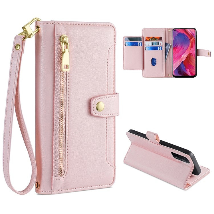 Sheep Texture Cross-body Zipper Wallet Leather Phone Case, For OPPO A8 / A31 2020, For OPPO A54 5G, For OPPO A58 5G, For OPPO Reno9 Pro+ 5G