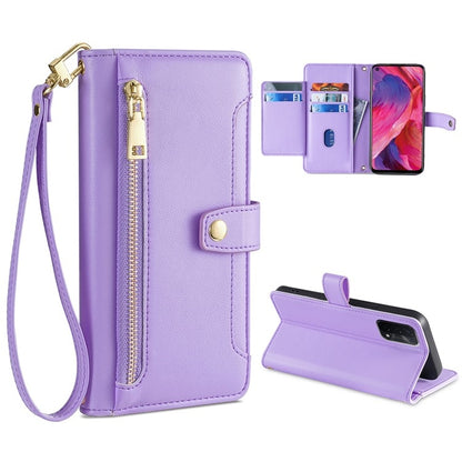 Sheep Texture Cross-body Zipper Wallet Leather Phone Case, For OPPO A8 / A31 2020, For OPPO A54 5G, For OPPO A58 5G, For OPPO Reno9 Pro+ 5G