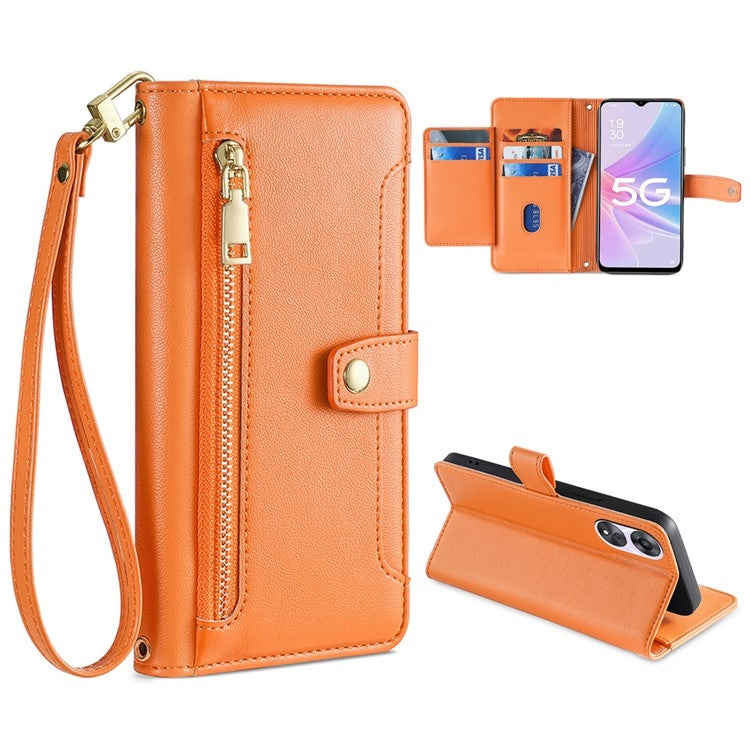 Sheep Texture Cross-body Zipper Wallet Leather Phone Case, For OPPO A8 / A31 2020, For OPPO A54 5G, For OPPO A58 5G, For OPPO Reno9 Pro+ 5G