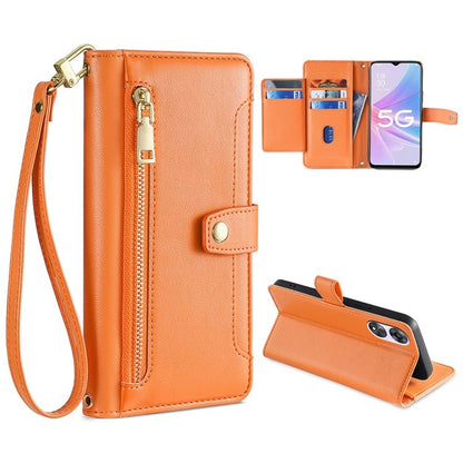 Sheep Texture Cross-body Zipper Wallet Leather Phone Case, For OPPO A8 / A31 2020, For OPPO A54 5G, For OPPO A58 5G, For OPPO Reno9 Pro+ 5G