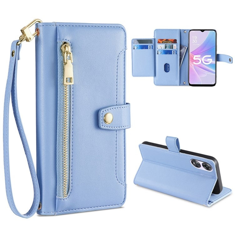 Sheep Texture Cross-body Zipper Wallet Leather Phone Case, For OPPO A8 / A31 2020, For OPPO A54 5G, For OPPO A58 5G, For OPPO Reno9 Pro+ 5G