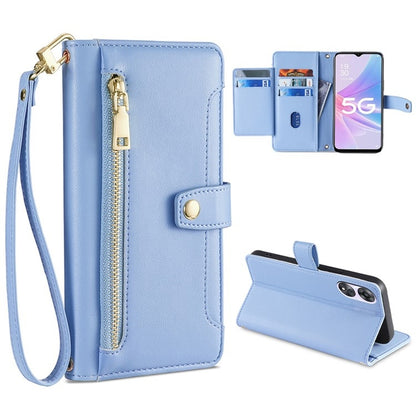 Sheep Texture Cross-body Zipper Wallet Leather Phone Case, For OPPO A8 / A31 2020, For OPPO A54 5G, For OPPO A58 5G, For OPPO Reno9 Pro+ 5G