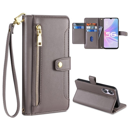Sheep Texture Cross-body Zipper Wallet Leather Phone Case, For OPPO A8 / A31 2020, For OPPO A54 5G, For OPPO A58 5G, For OPPO Reno9 Pro+ 5G