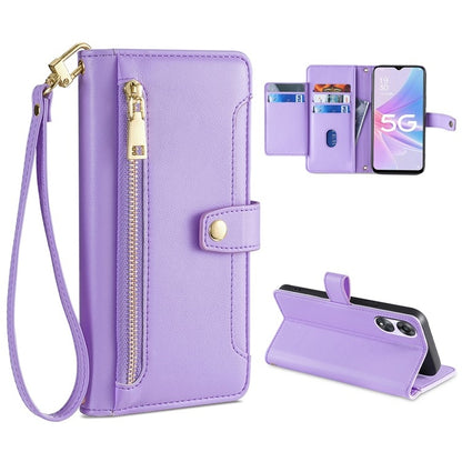 Sheep Texture Cross-body Zipper Wallet Leather Phone Case, For OPPO A8 / A31 2020, For OPPO A54 5G, For OPPO A58 5G, For OPPO Reno9 Pro+ 5G