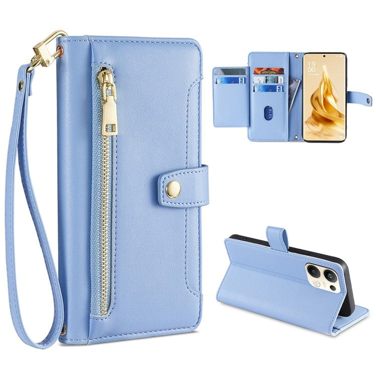Sheep Texture Cross-body Zipper Wallet Leather Phone Case, For OPPO A8 / A31 2020, For OPPO A54 5G, For OPPO A58 5G, For OPPO Reno9 Pro+ 5G