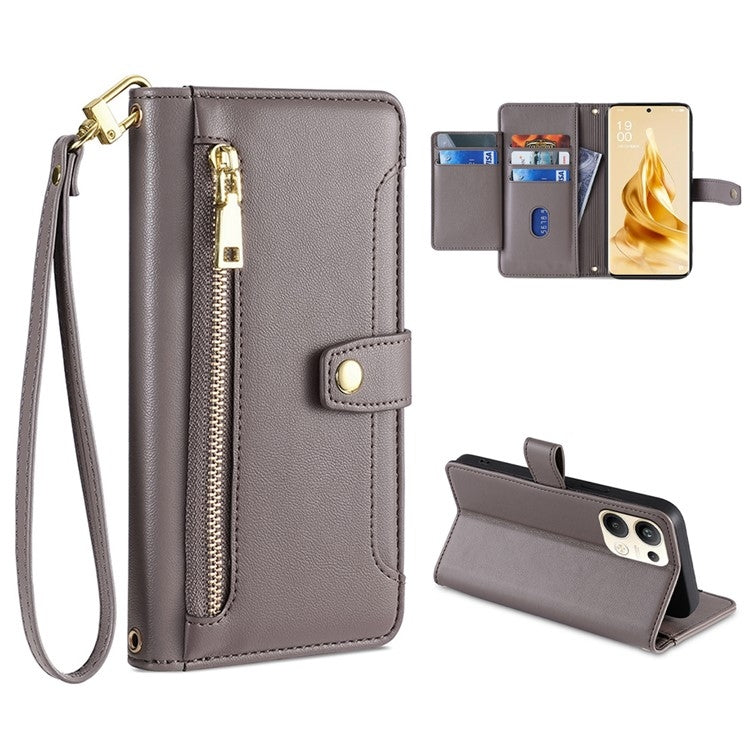 Sheep Texture Cross-body Zipper Wallet Leather Phone Case, For OPPO A8 / A31 2020, For OPPO A54 5G, For OPPO A58 5G, For OPPO Reno9 Pro+ 5G