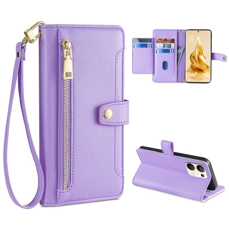 Sheep Texture Cross-body Zipper Wallet Leather Phone Case, For OPPO A8 / A31 2020, For OPPO A54 5G, For OPPO A58 5G, For OPPO Reno9 Pro+ 5G