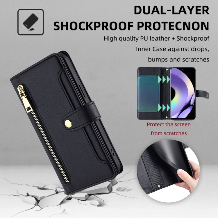 Sheep Texture Cross-body Zipper Wallet Leather Phone Case, For Realme 10 Pro 5G, For Realme GT2 Pro, For vivo X60, For vivo X90