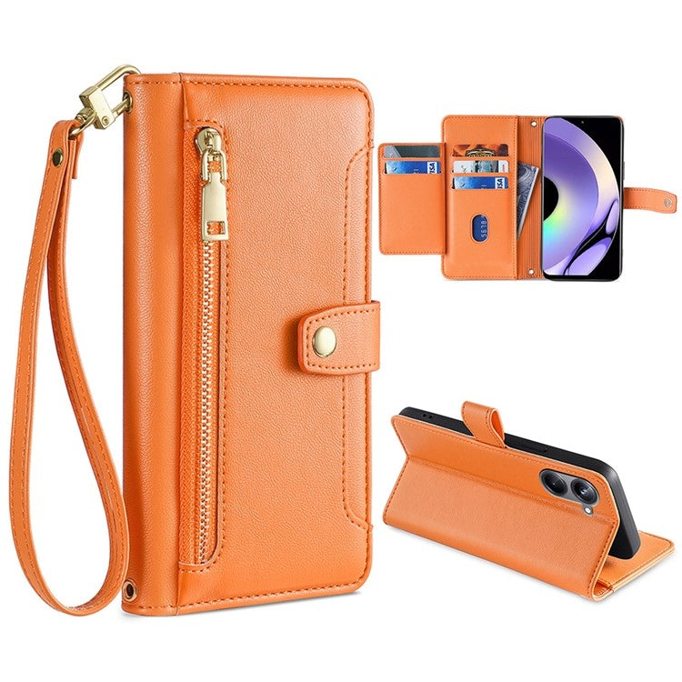 Sheep Texture Cross-body Zipper Wallet Leather Phone Case, For Realme 10 Pro 5G, For Realme GT2 Pro, For vivo X60, For vivo X90