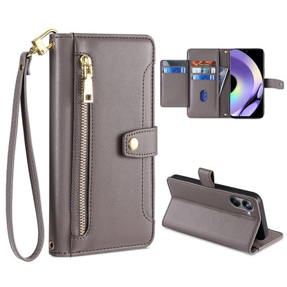 Sheep Texture Cross-body Zipper Wallet Leather Phone Case, For Realme 10 Pro 5G, For Realme GT2 Pro, For vivo X60, For vivo X90