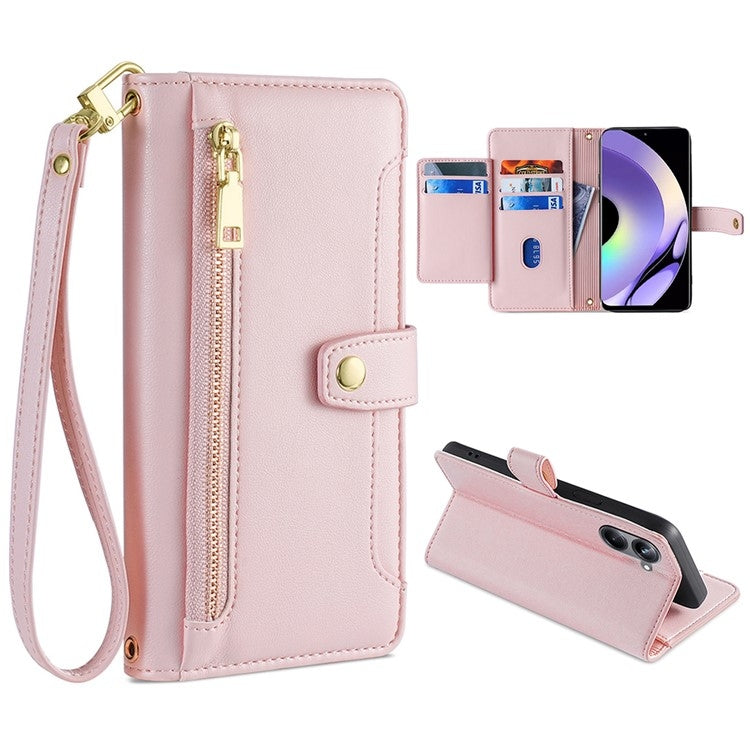 Sheep Texture Cross-body Zipper Wallet Leather Phone Case, For Realme 10 Pro 5G, For Realme GT2 Pro, For vivo X60, For vivo X90