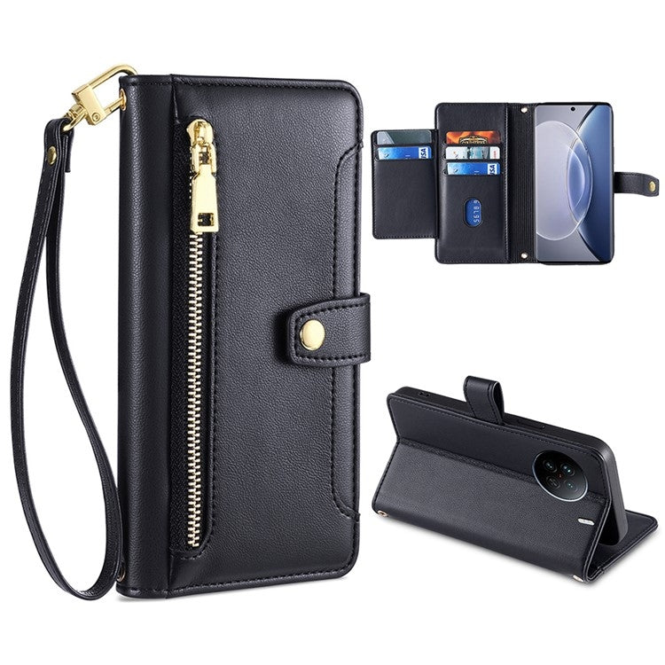 Sheep Texture Cross-body Zipper Wallet Leather Phone Case, For Realme 10 Pro 5G, For Realme GT2 Pro, For vivo X60, For vivo X90