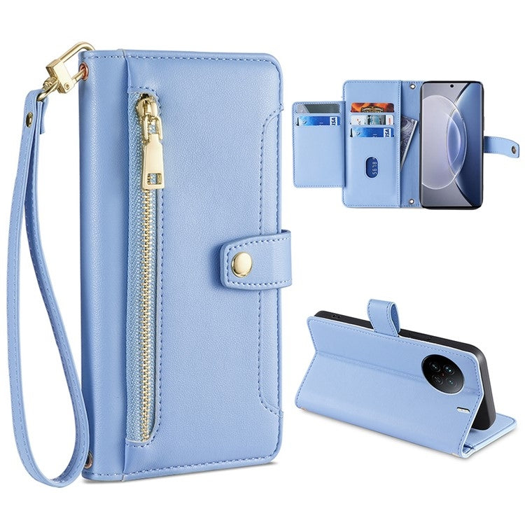 Sheep Texture Cross-body Zipper Wallet Leather Phone Case, For Realme 10 Pro 5G, For Realme GT2 Pro, For vivo X60, For vivo X90