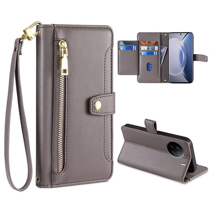Sheep Texture Cross-body Zipper Wallet Leather Phone Case, For Realme 10 Pro 5G, For Realme GT2 Pro, For vivo X60, For vivo X90