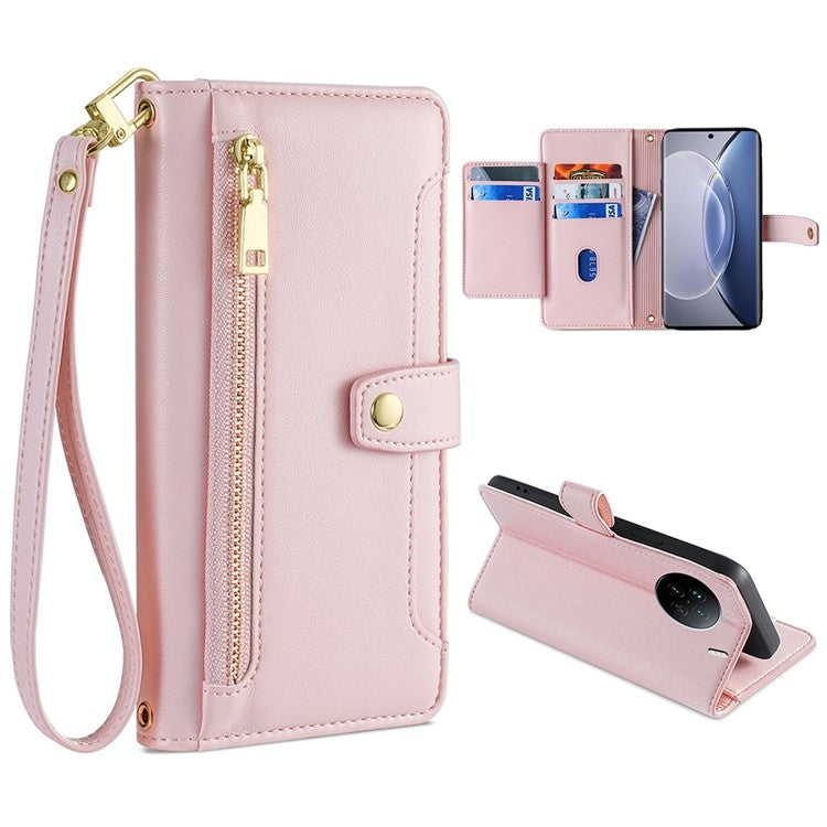 Sheep Texture Cross-body Zipper Wallet Leather Phone Case, For Realme 10 Pro 5G, For Realme GT2 Pro, For vivo X60, For vivo X90
