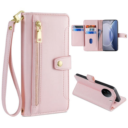 Sheep Texture Cross-body Zipper Wallet Leather Phone Case, For Realme 10 Pro 5G, For Realme GT2 Pro, For vivo X60, For vivo X90