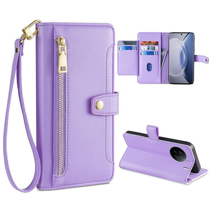 Sheep Texture Cross-body Zipper Wallet Leather Phone Case, For Realme 10 Pro 5G, For Realme GT2 Pro, For vivo X60, For vivo X90