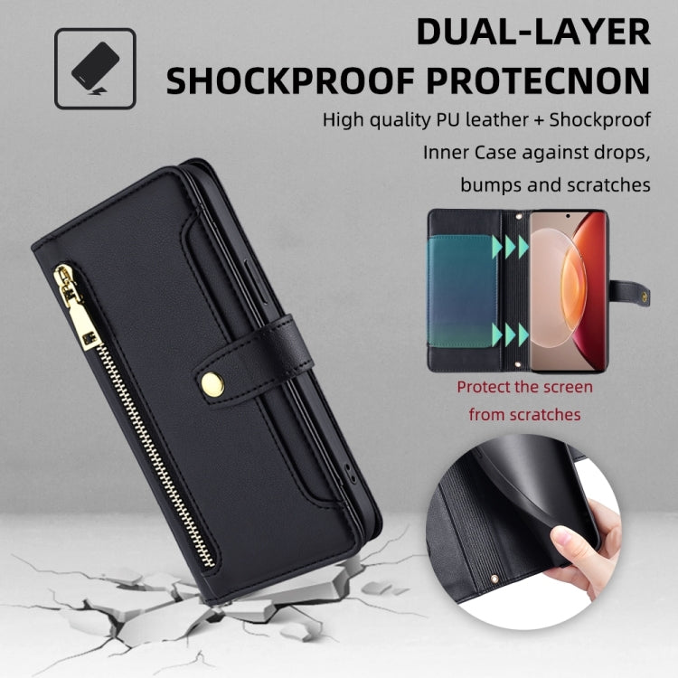 Sheep Texture Cross-body Zipper Wallet Leather Phone Case, For vivo X90 Pro / X90 Pro+, For Google Pixel 7 5G, For Google Pixel 7 Pro, For ASUS Zenfone 9 / Zenfone 9Z
