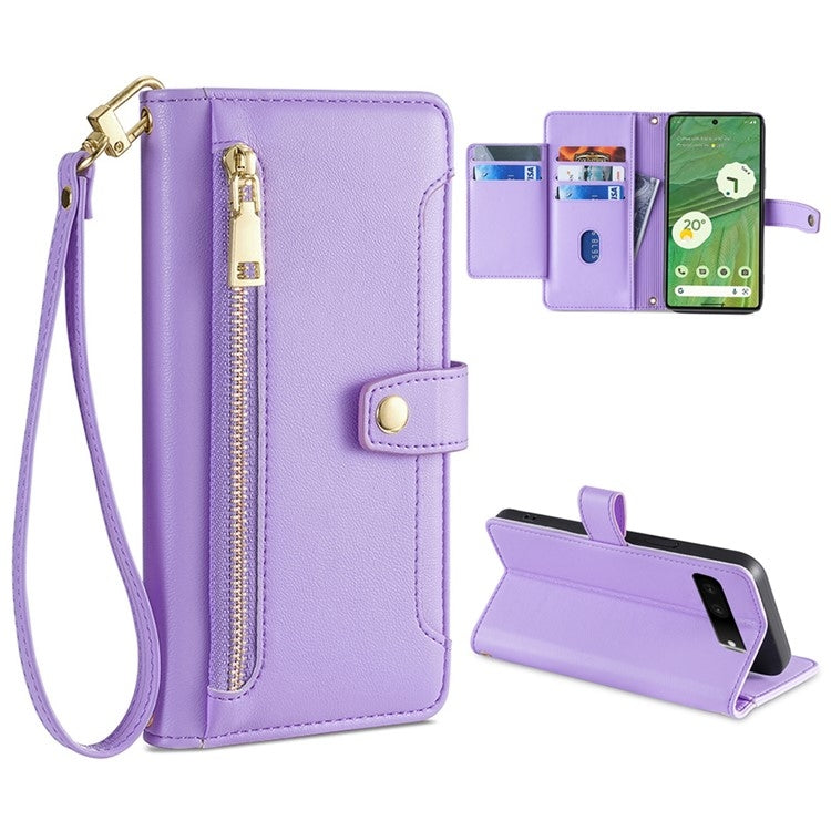 Sheep Texture Cross-body Zipper Wallet Leather Phone Case, For vivo X90 Pro / X90 Pro+, For Google Pixel 7 5G, For Google Pixel 7 Pro, For ASUS Zenfone 9 / Zenfone 9Z
