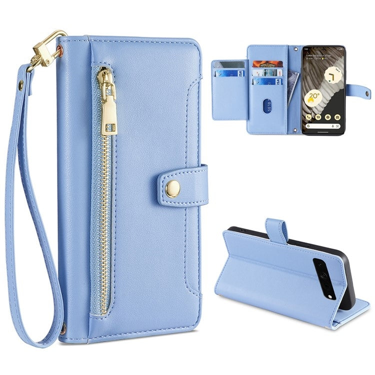 Sheep Texture Cross-body Zipper Wallet Leather Phone Case, For vivo X90 Pro / X90 Pro+, For Google Pixel 7 5G, For Google Pixel 7 Pro, For ASUS Zenfone 9 / Zenfone 9Z