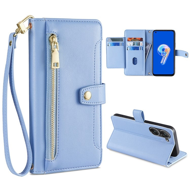 Sheep Texture Cross-body Zipper Wallet Leather Phone Case, For vivo X90 Pro / X90 Pro+, For Google Pixel 7 5G, For Google Pixel 7 Pro, For ASUS Zenfone 9 / Zenfone 9Z