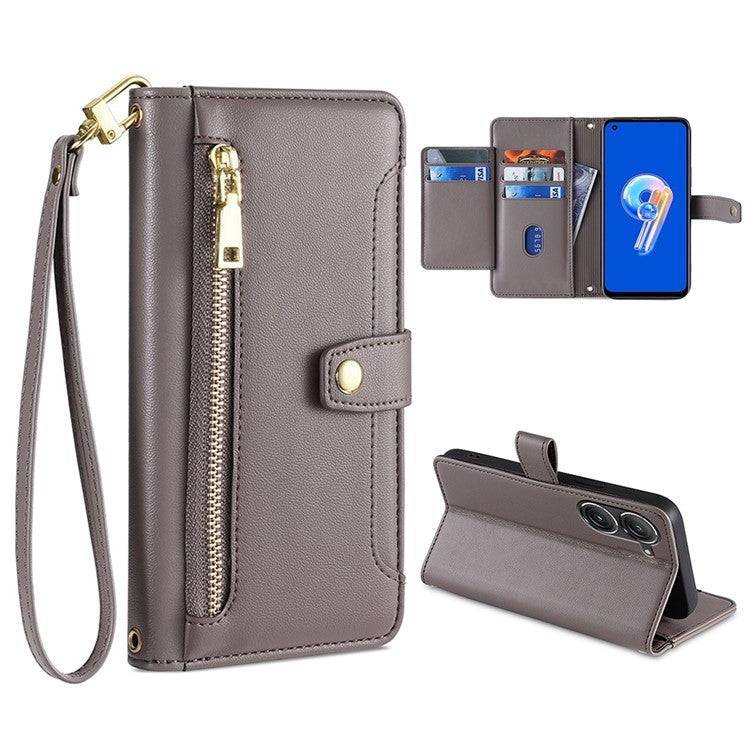 Sheep Texture Cross-body Zipper Wallet Leather Phone Case, For vivo X90 Pro / X90 Pro+, For Google Pixel 7 5G, For Google Pixel 7 Pro, For ASUS Zenfone 9 / Zenfone 9Z