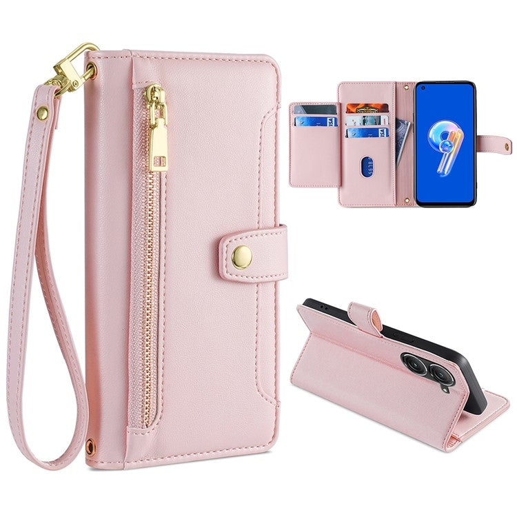Sheep Texture Cross-body Zipper Wallet Leather Phone Case, For vivo X90 Pro / X90 Pro+, For Google Pixel 7 5G, For Google Pixel 7 Pro, For ASUS Zenfone 9 / Zenfone 9Z