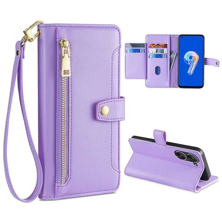 Sheep Texture Cross-body Zipper Wallet Leather Phone Case, For vivo X90 Pro / X90 Pro+, For Google Pixel 7 5G, For Google Pixel 7 Pro, For ASUS Zenfone 9 / Zenfone 9Z