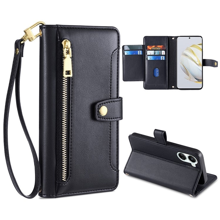 Sheep Texture Cross-body Zipper Wallet Leather Phone Case, For Huawei Nova 10 SE, For Meizu Note 9, For Nokia C21 Plus, For Nokia X30 5G
