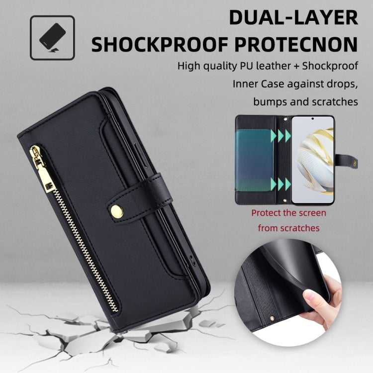 Sheep Texture Cross-body Zipper Wallet Leather Phone Case, For Huawei Nova 10 SE, For Meizu Note 9, For Nokia C21 Plus, For Nokia X30 5G