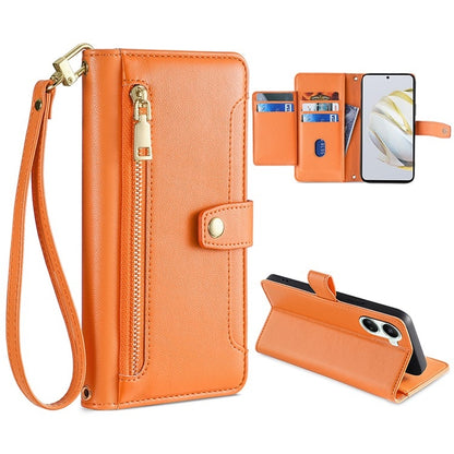 Sheep Texture Cross-body Zipper Wallet Leather Phone Case, For Huawei Nova 10 SE, For Meizu Note 9, For Nokia C21 Plus, For Nokia X30 5G