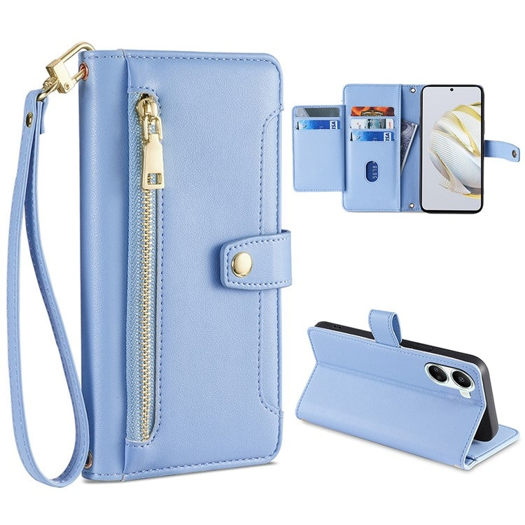 Sheep Texture Cross-body Zipper Wallet Leather Phone Case, For Huawei Nova 10 SE, For Meizu Note 9, For Nokia C21 Plus, For Nokia X30 5G