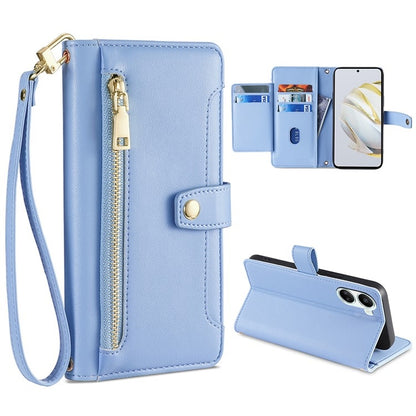 Sheep Texture Cross-body Zipper Wallet Leather Phone Case, For Huawei Nova 10 SE, For Meizu Note 9, For Nokia C21 Plus, For Nokia X30 5G