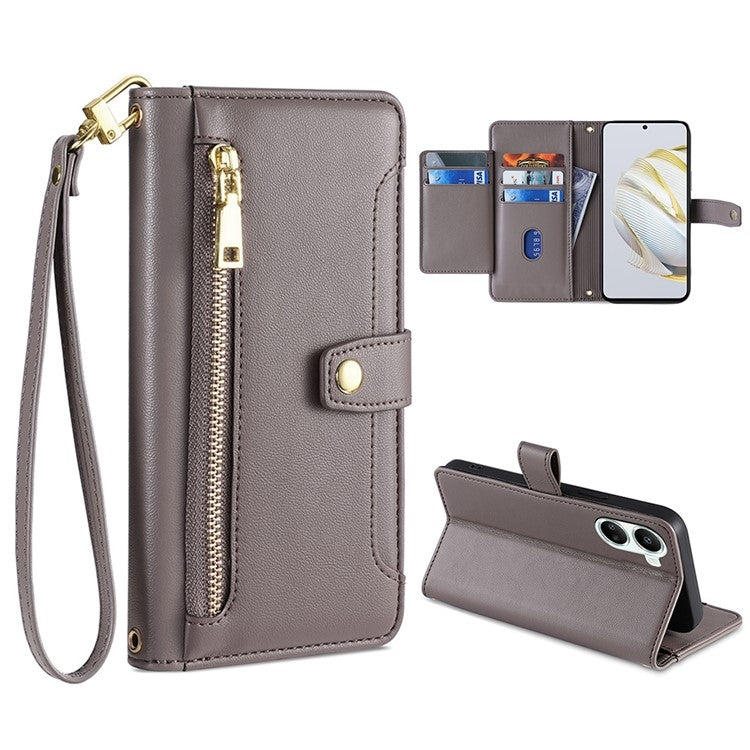 Sheep Texture Cross-body Zipper Wallet Leather Phone Case, For Huawei Nova 10 SE, For Meizu Note 9, For Nokia C21 Plus, For Nokia X30 5G