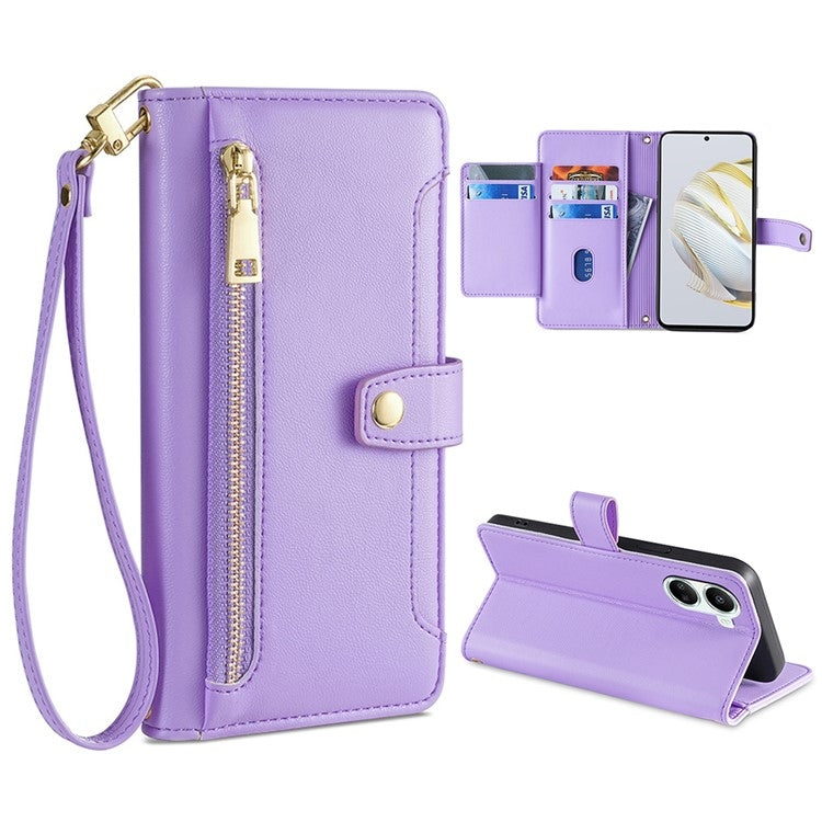 Sheep Texture Cross-body Zipper Wallet Leather Phone Case, For Huawei Nova 10 SE, For Meizu Note 9, For Nokia C21 Plus, For Nokia X30 5G