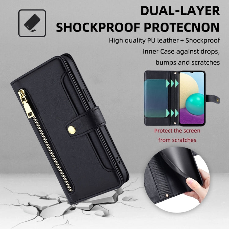 Sheep Texture Cross-body Zipper Wallet Leather Phone Case, For Samsung Galaxy A02, For Samsung Galaxy M13, For Sony Xperia 5 IV, For Sony Xperia Ace III