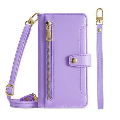 Sheep Texture Cross-body Zipper Wallet Leather Phone Case, For Samsung Galaxy A02, For Samsung Galaxy M13, For Sony Xperia 5 IV, For Sony Xperia Ace III