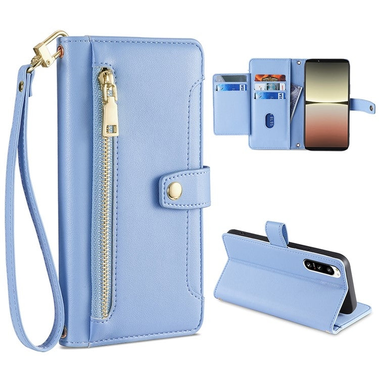 Sheep Texture Cross-body Zipper Wallet Leather Phone Case, For Samsung Galaxy A02, For Samsung Galaxy M13, For Sony Xperia 5 IV, For Sony Xperia Ace III