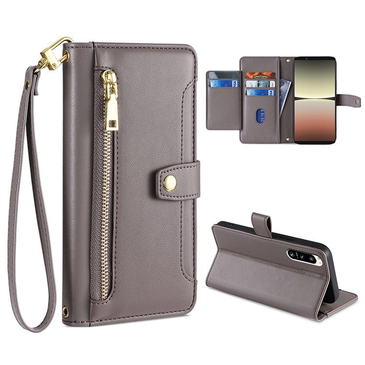 Sheep Texture Cross-body Zipper Wallet Leather Phone Case, For Samsung Galaxy A02, For Samsung Galaxy M13, For Sony Xperia 5 IV, For Sony Xperia Ace III