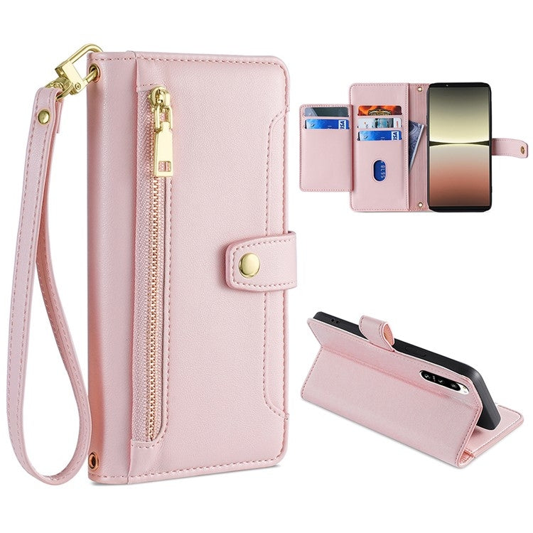Sheep Texture Cross-body Zipper Wallet Leather Phone Case, For Samsung Galaxy A02, For Samsung Galaxy M13, For Sony Xperia 5 IV, For Sony Xperia Ace III