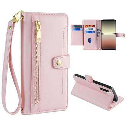 Sheep Texture Cross-body Zipper Wallet Leather Phone Case, For Samsung Galaxy A02, For Samsung Galaxy M13, For Sony Xperia 5 IV, For Sony Xperia Ace III