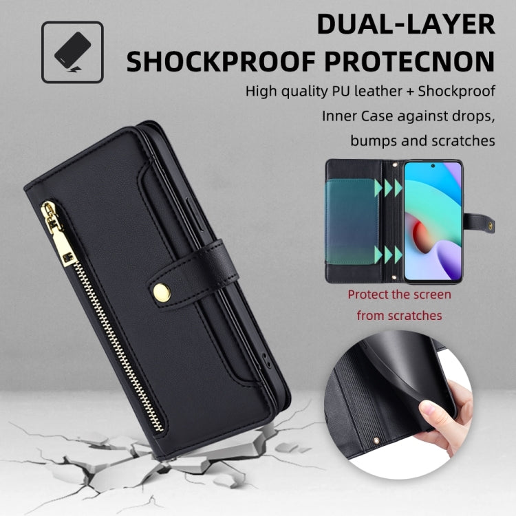 Sheep Texture Cross-body Zipper Wallet Leather Phone Case, For Xiaomi Redmi Note 11 4G Global / Note 11S, For Xiaomi Redmi K50 Ultra, For Xiaomi Civi 2 5G, For Xiaomi Redmi K40 Gaming